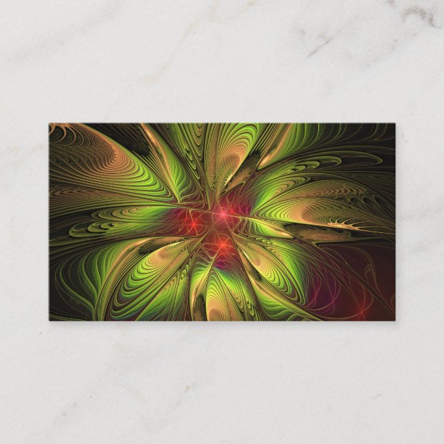 Soft and tenderness fractal fantasy flowers appointment card (Front)