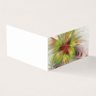 Soft and tenderness fractal fantasy flowers business card