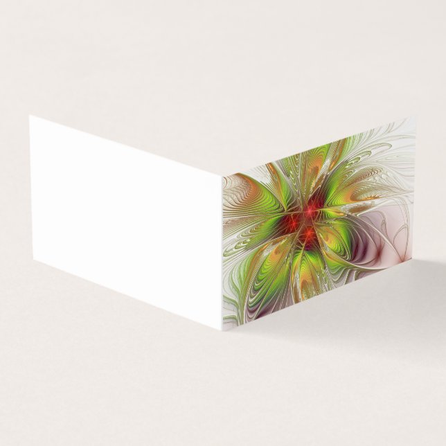 Soft and tenderness fractal fantasy flowers business card (Outside)