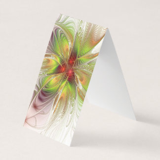 Soft and tenderness fractal fantasy flowers  business card