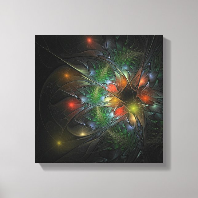 Soft and tenderness fractal fantasy flowers canvas print (Front)
