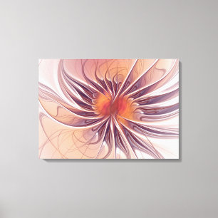 Soft and tenderness fractal fantasy flowers canvas print