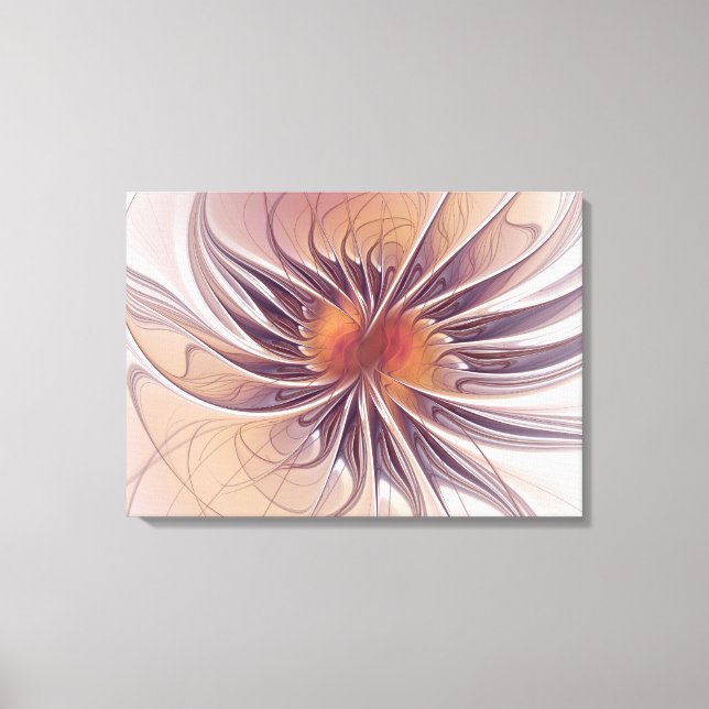 Soft and tenderness fractal fantasy flowers canvas print (Front)