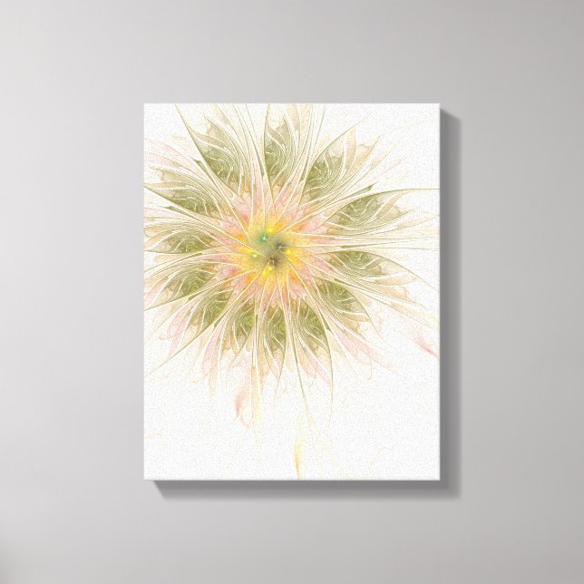 Soft and tenderness fractal fantasy flowers canvas print (Front)