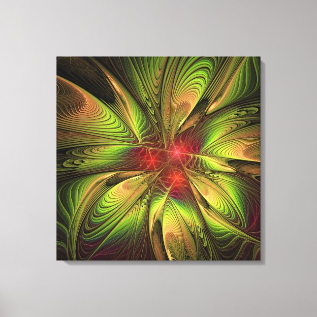Soft and tenderness fractal fantasy flowers canvas print (Front)
