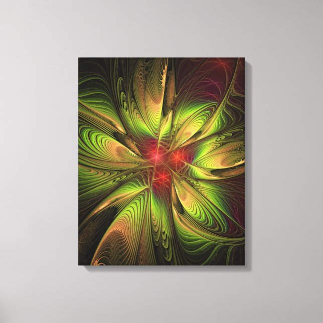 Soft and tenderness fractal fantasy flowers canvas print (Front)