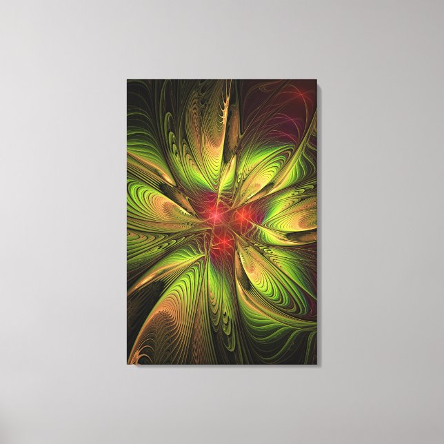 Soft and tenderness fractal fantasy flowers canvas print (Front)
