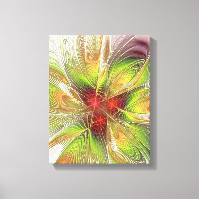 Soft and tenderness fractal fantasy flowers canvas print (Front)