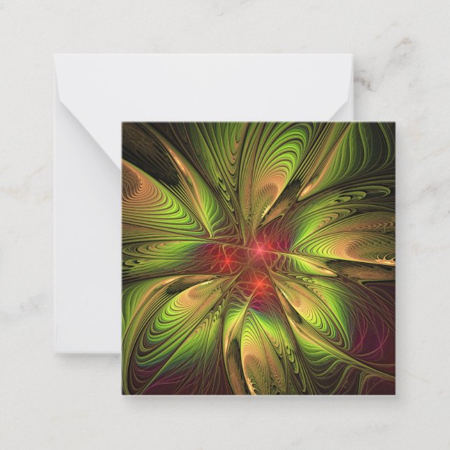Soft and tenderness fractal fantasy flowers card (Front)