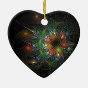 Soft and tenderness fractal fantasy flowers ceramic ornament
