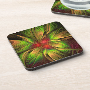 Soft and tenderness fractal fantasy flowers coaster