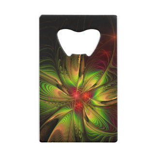 Soft and tenderness fractal fantasy flowers credit card bottle opener