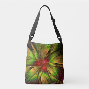 Soft and tenderness fractal fantasy flowers crossbody bag