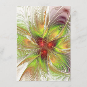 Soft and tenderness fractal fantasy flowers enclosure card