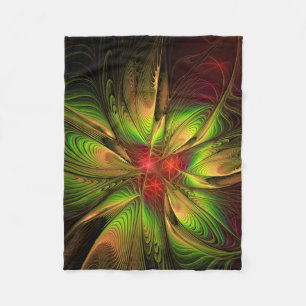 Soft and tenderness fractal fantasy flowers fleece blanket
