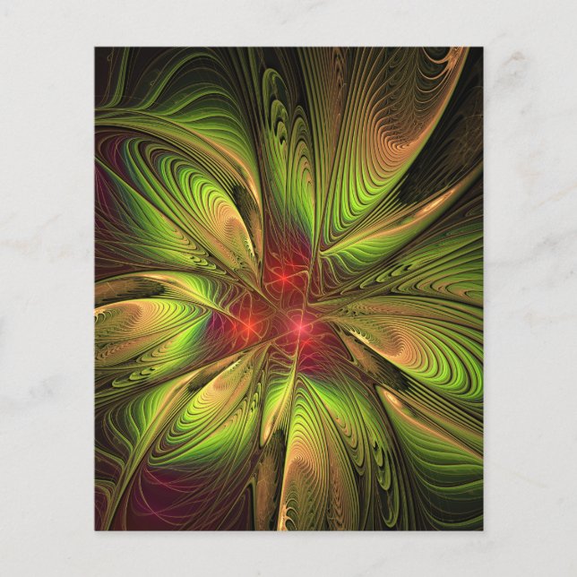 Soft and tenderness fractal fantasy flowers  flyer (Front)