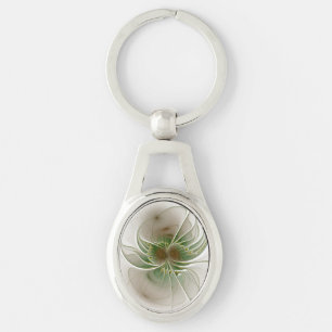Soft and tenderness fractal fantasy flowers keychain