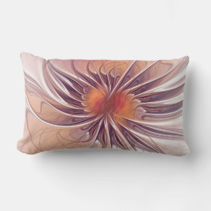 Soft and tenderness fractal fantasy flowers lumbar pillow