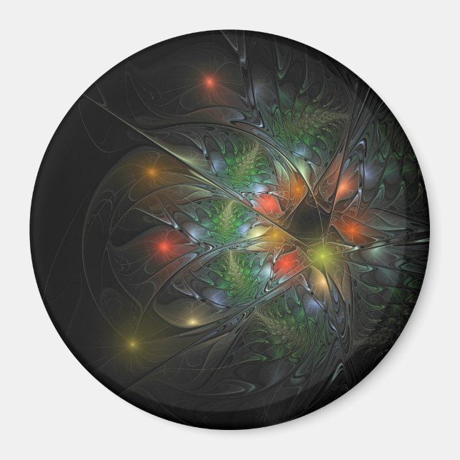 Soft and tenderness fractal fantasy flowers  magnet (Front)