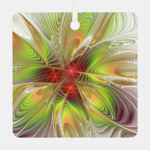Soft and tenderness fractal fantasy flowers metal ornament