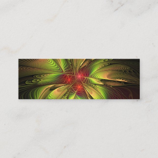 Soft and tenderness fractal fantasy flowers mini business card (Front)