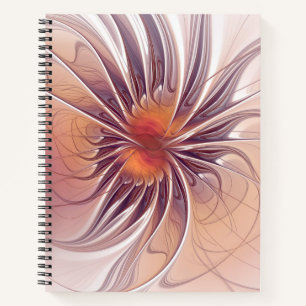 Soft and tenderness fractal fantasy flowers notebook