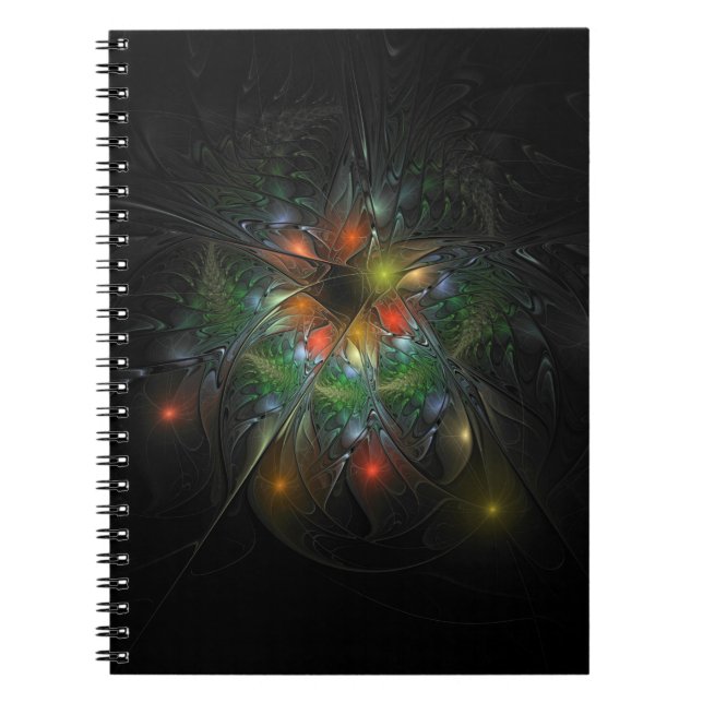Soft and tenderness fractal fantasy flowers  notebook (Front)