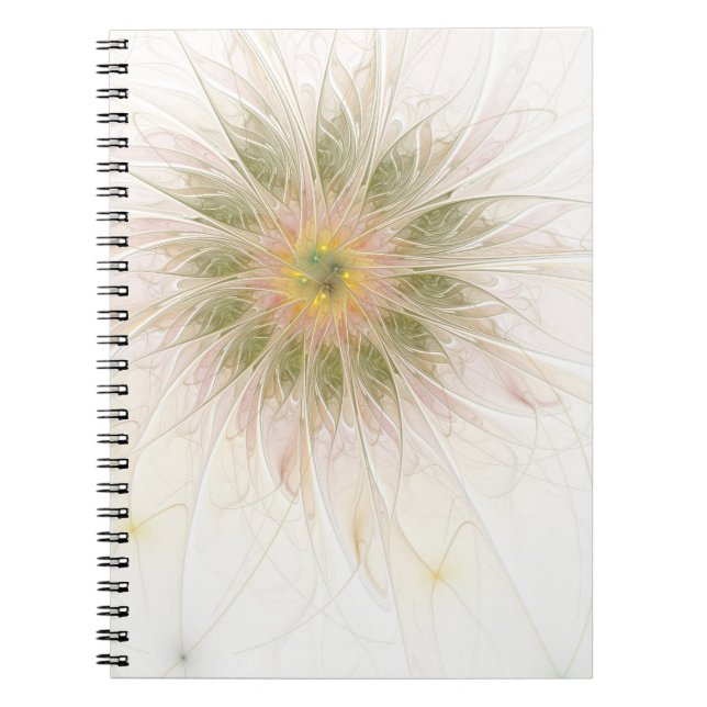 Soft and tenderness fractal fantasy flowers  notebook (Front)