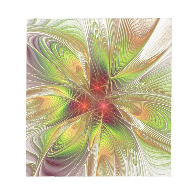 Soft and tenderness fractal fantasy flowers notepad (Front)