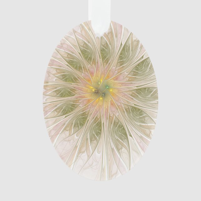 Soft and tenderness fractal fantasy flowers  ornament (Front)
