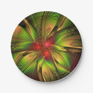 Soft and tenderness fractal fantasy flowers  paper plate