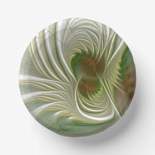 Soft and tenderness fractal fantasy flowers paper plate