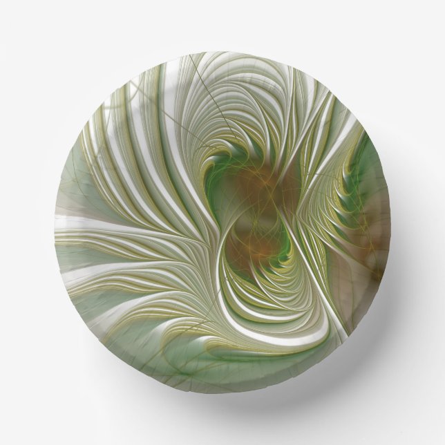 Soft and tenderness fractal fantasy flowers  paper plate (Front)