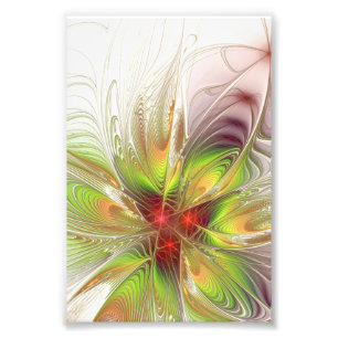 Soft and tenderness fractal fantasy flowers photo print