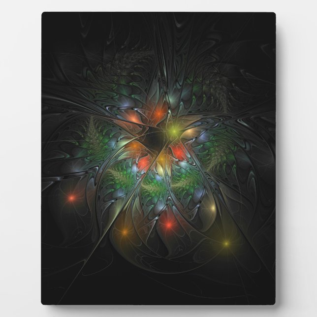 Soft and tenderness fractal fantasy flowers plaque (Front)