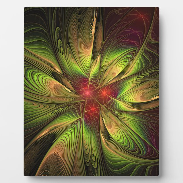 Soft and tenderness fractal fantasy flowers plaque (Front)
