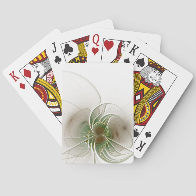 Soft and tenderness fractal fantasy flowers  playing cards (Back)