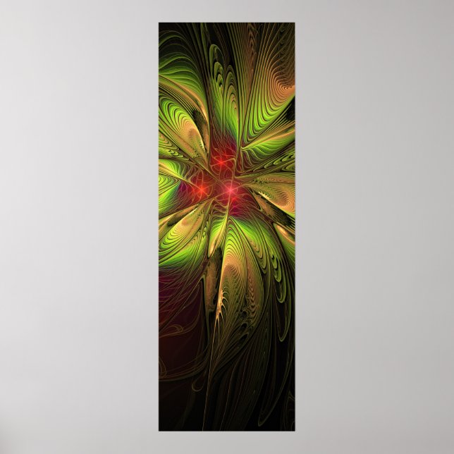 Soft and tenderness fractal fantasy flowers poster (Front)