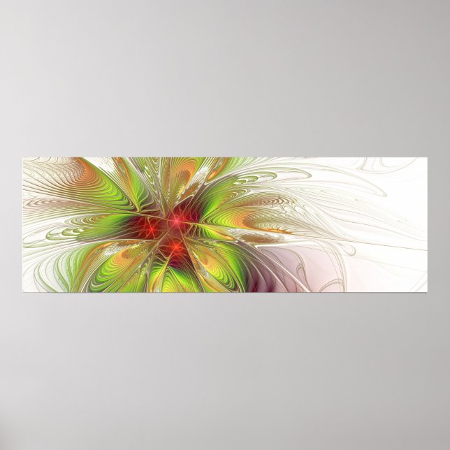 Soft and tenderness fractal fantasy flowers poster (Front)