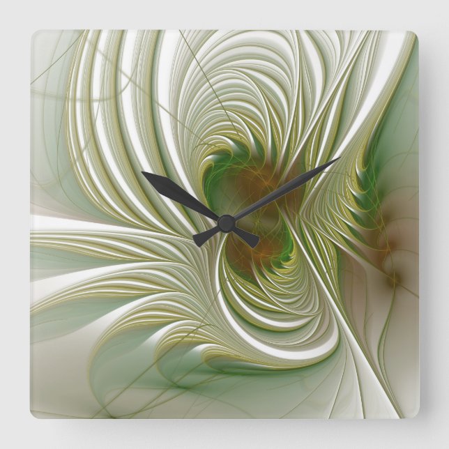 Soft and tenderness fractal fantasy flowers  square wall clock (Front)