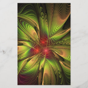Soft and tenderness fractal fantasy flowers stationery