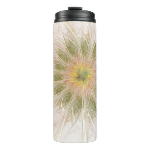 Soft and tenderness fractal fantasy flowers thermal tumbler