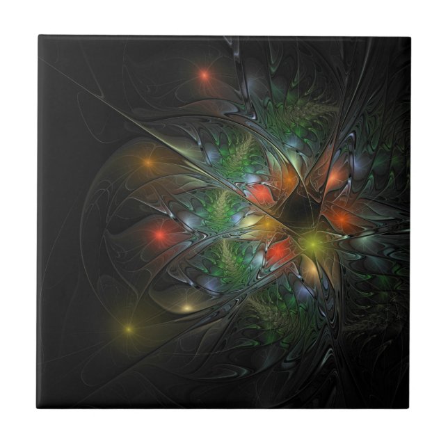 Soft and tenderness fractal fantasy flowers  tile (Front)
