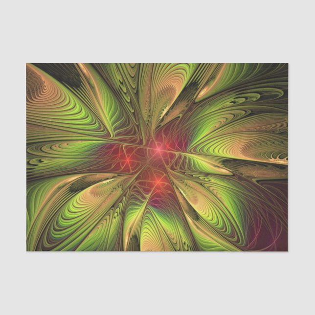 Soft and tenderness fractal fantasy flowers tissue paper (Front)