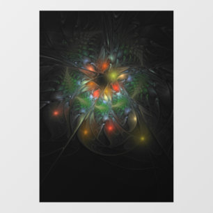Soft and tenderness fractal fantasy flowers window cling
