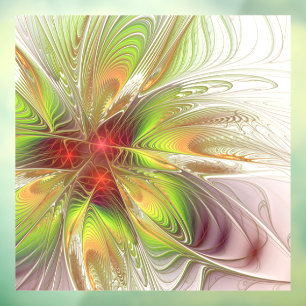 Soft and tenderness fractal fantasy flowers window cling