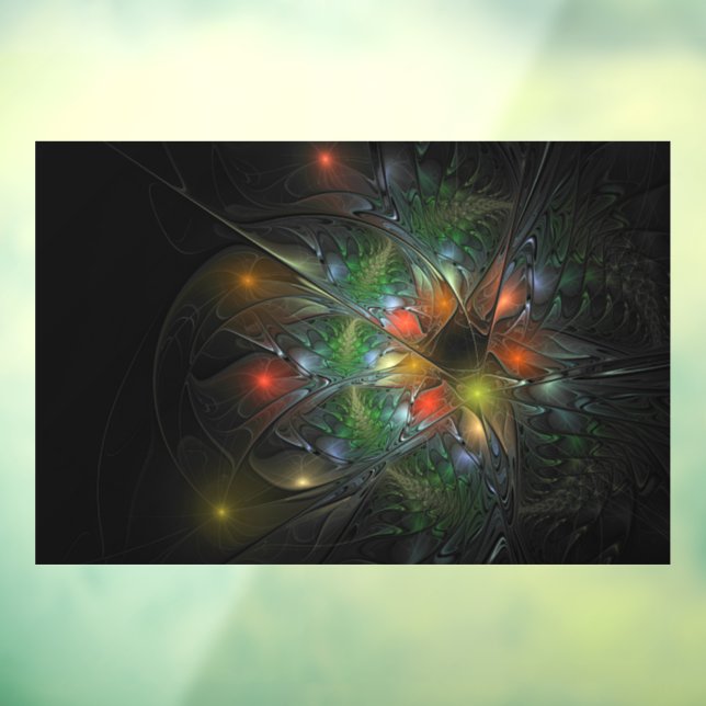 Soft and tenderness fractal fantasy flowers  window cling (Sheet 3)