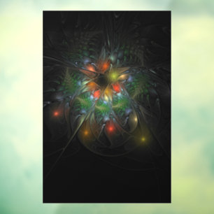 Soft and tenderness fractal fantasy flowers window cling