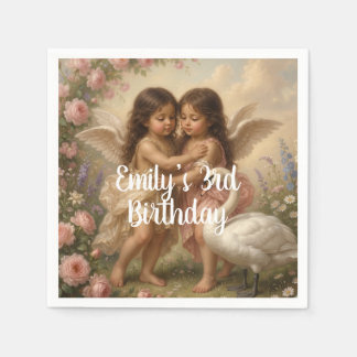 soft angel cherub girls’ birthday || paper napkins