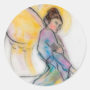 soft angel classic round sticker
